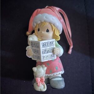 Precious Moment Girl & Kitty Christmas tree Ornament ~ New without box